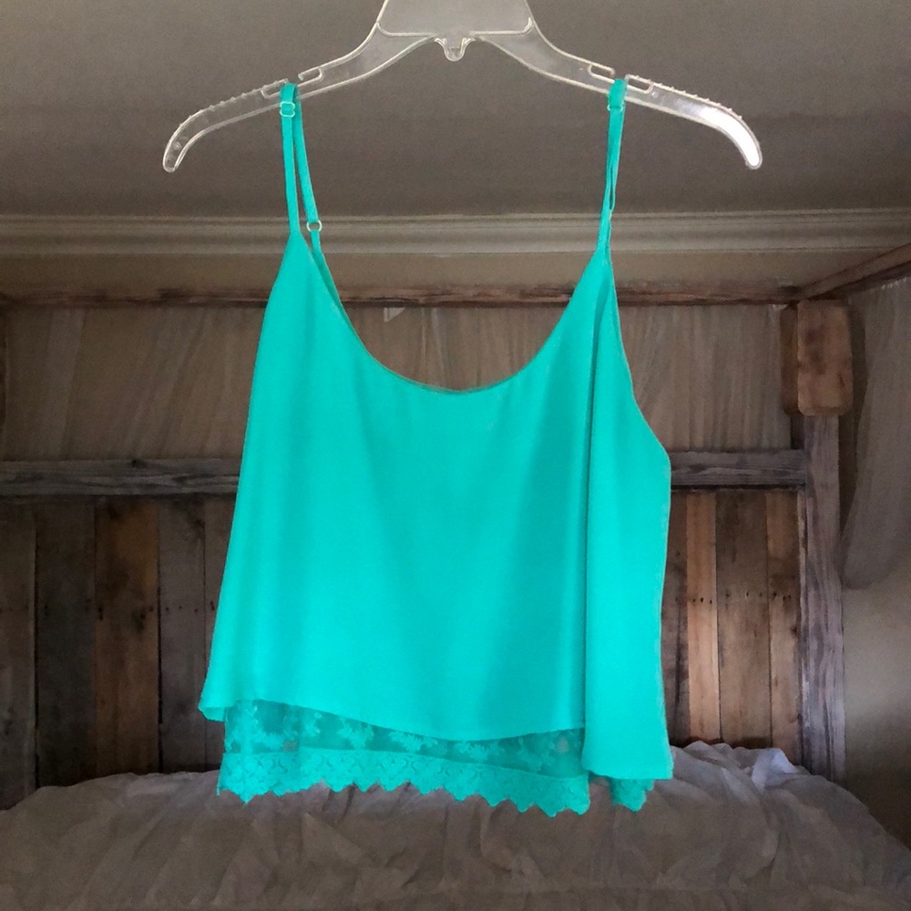 Teal Flowy Crop Top